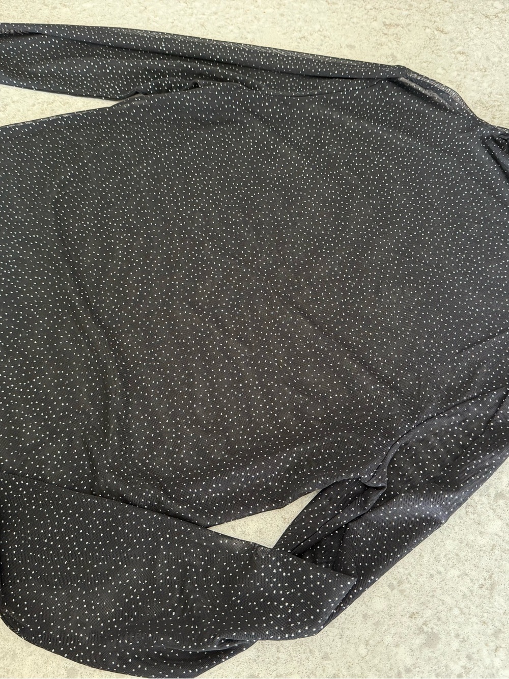 LOFT Black Sheer Dot-Print Blouse